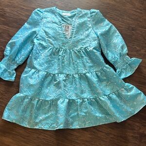 Pomander Place Aqua Floral Dress